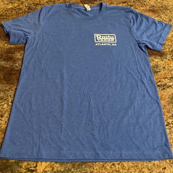 Women’s Medium Blue Short Sleeve T-Shirt, Rusty Taco, Atlanta, GA, NWOT / promo - Picture 3 of 6